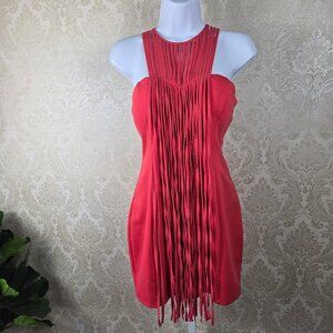 Ark & Co Size Large Watermelon Pink String Party Bodycon Dress Mini NWT